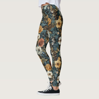 Multifärgadens blommigt som upprepar mönster leggings