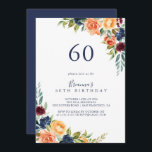 Multifärgadens Elegant Blommigt 60:e Födelsedagsfe Inbjudningar<br><div class="desc">Denna multifärgad elegant blommigt 60:e födelsedagsfest inbjudan är perfekt för en modern födelsedagsfest. Utformningen kännetecknas av rosa,  ,  gult,  burgundi,  rött,  indigoblommor och gröntens bladverk,  inspirerande naturskönhet.</div>