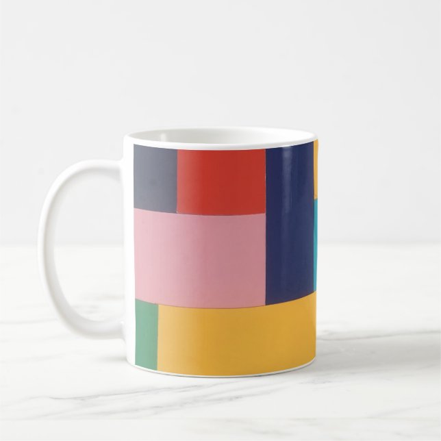 Multifärgadens geometriska abstrakt kaffemugg (Vänster)