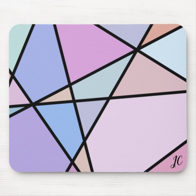 Multifärgadens geometriska Linjer och former Musmatta (Framsidan)