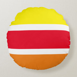 Multifärgadens geometriska runda kudde vid rand mö