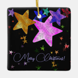 Multifärgadens lysande stjärnor - God jul! Julgransprydnad Keramik