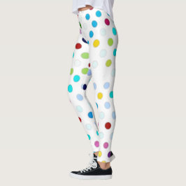 Multifärgadens polka punkt leggings