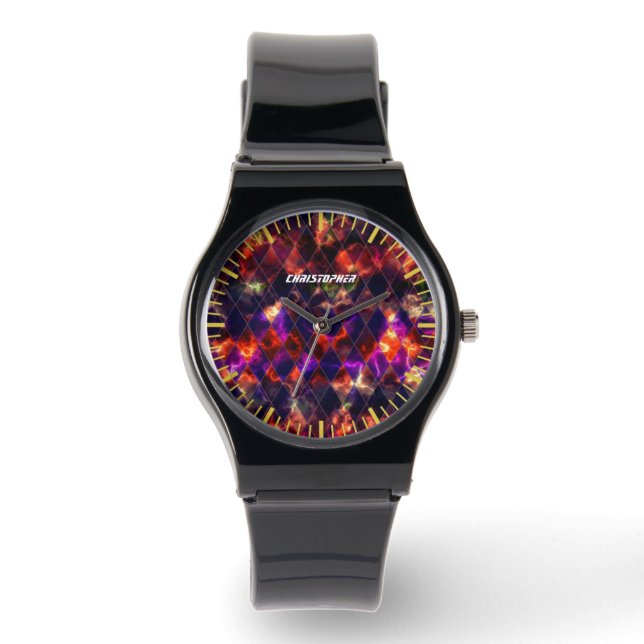 Multifärgader av glasmassa armbandsur (Framsida)