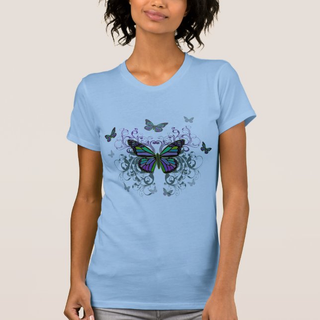 Multifärgadfjäril Tee Shirt (Framsida)