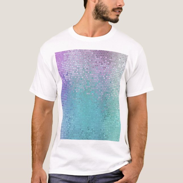Multifärgat glans med ljus Abstrakt mosaic T Shirt (Framsida)