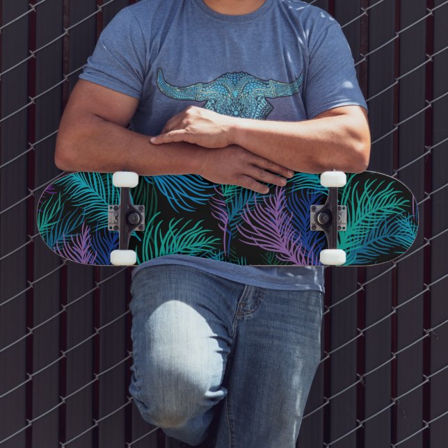 Multifärgat Handflatan Löv Mini Skateboard Bräda 18,5 Cm (Utomhus 3)