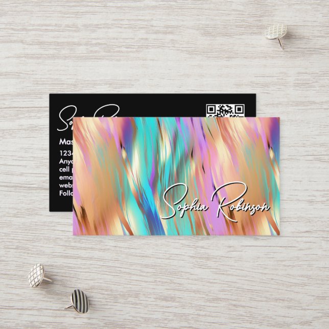 Multifärgat holografiskt Affärskort Rabattkort (Fram/Back In Situ)