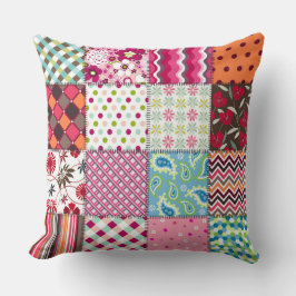 Multifärgat lappverk Quilt Mönster Pillow Kudde