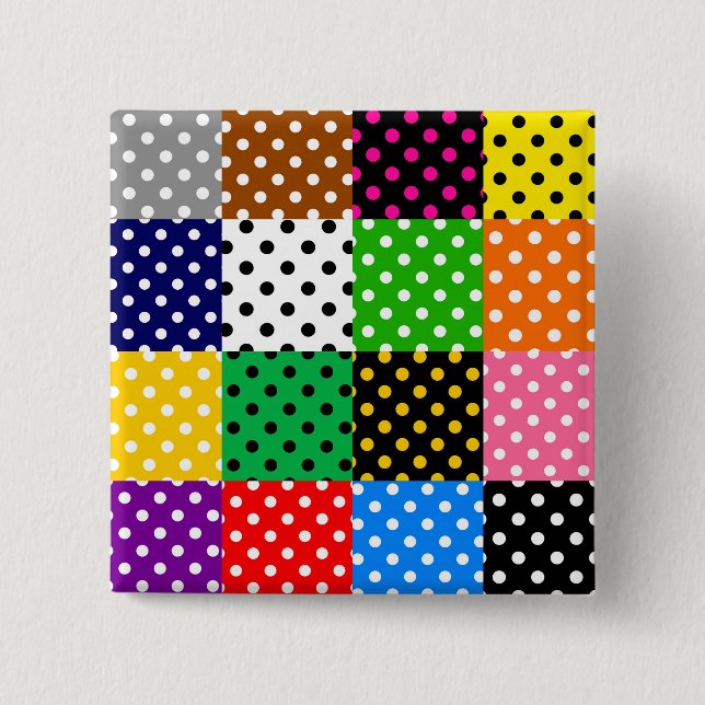 Multifärgat lappverk Quilt Polka dots Knapp (Framsida)