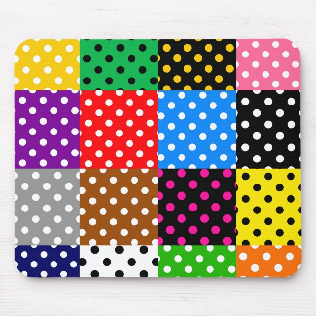 Multifärgat lappverk Quilt Polka dots Musmatta (Framsidan)
