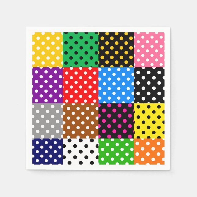 Multifärgat lappverk Quilt Polka dots Pappersservett (Framsidan)