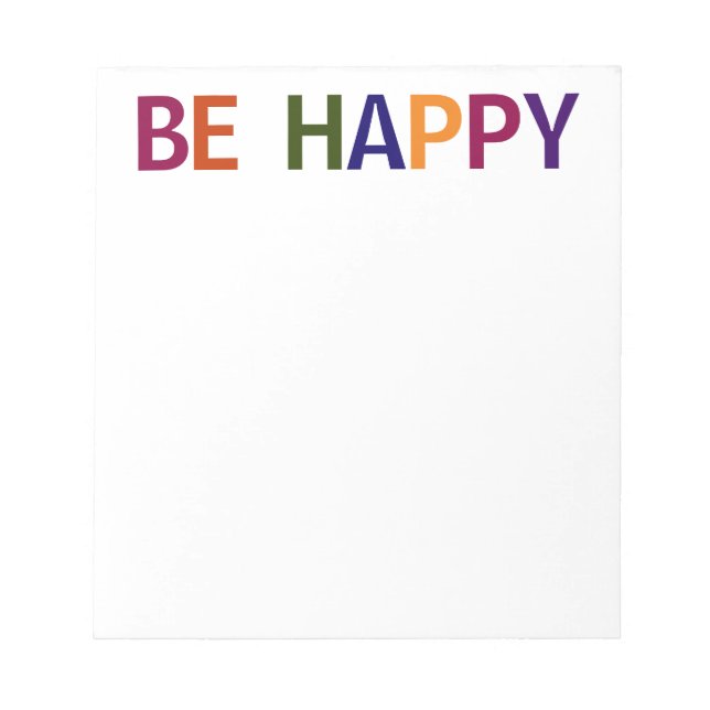 Multifärgat Lycklig 5,5 x 6 Anteckningsblock (Framsida)