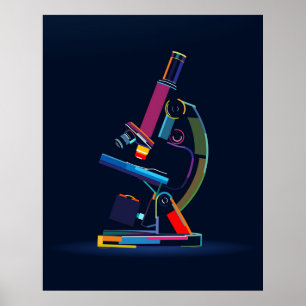 Multifärgat mikroskop poster