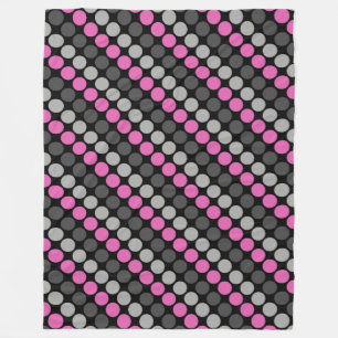Multifärgat mönster Retro 60 Polka dots Grått Fleecefilt