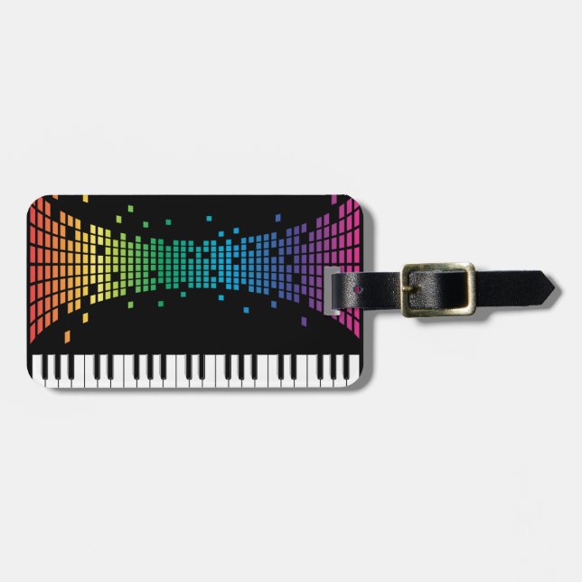 Multifärgat multifärgat tangentbord i musikpianoin bagagebricka (Horisontell Framsida)