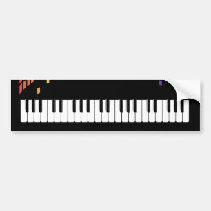 Multifärgat multifärgat tangentbord i musikpianoin bildekal