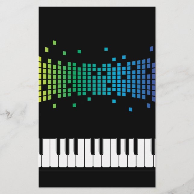 Multifärgat multifärgat tangentbord i musikpianoin brevpapper (Framsida)