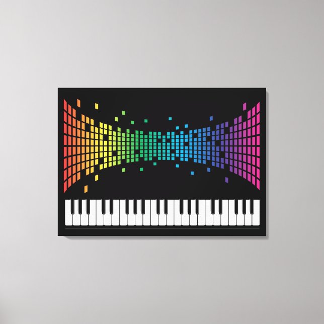 Multifärgat multifärgat tangentbord i musikpianoin canvastryck (Framsida)
