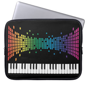 Multifärgat multifärgat tangentbord i musikpianoin laptop fodral