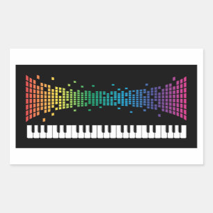 Multifärgat multifärgat tangentbord i musikpianoin rektangulärt klistermärke