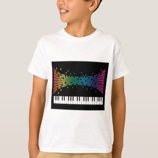 Multifärgat multifärgat tangentbord i musikpianoin tee shirt