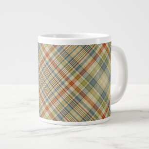 Multifärgat plaid mönster jumbo mugg