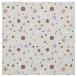 Multifärgat polka dots på grått. tyg