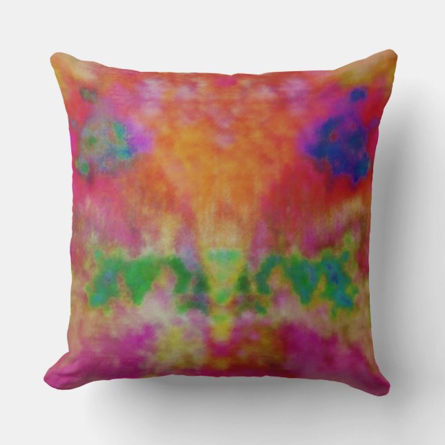 Multifärgat Psychedelic Tie Dye Dekorativ kudde (Framsida)