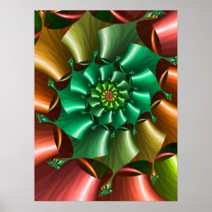 Multifärgat Spiral Mönster Poster