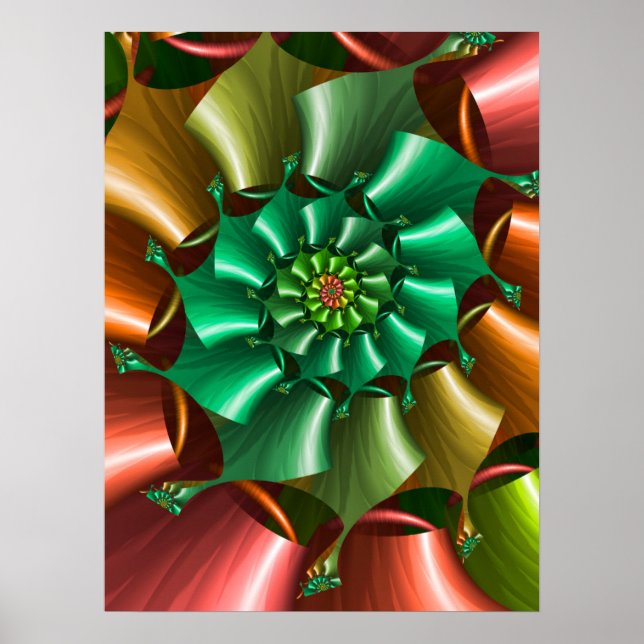 Multifärgat Spiral Mönster Poster (Framsidan)