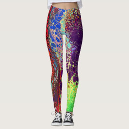 MULTIFLORAD WEBBEN FÖR MARBLING AV ABSTRAKT LEGGINGS