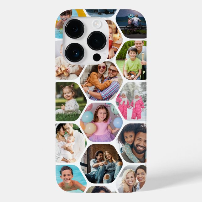 Multifoto Collage Enkel Modern Hexagon Mönster (Baksida)