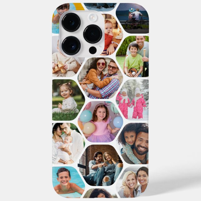 Multifoto Collage Enkel Modern Hexagon Mönster (Baksida)