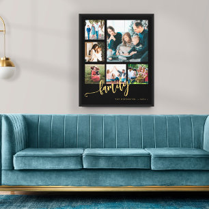 Multifoto collage familj manus minnessak modern canvastryck