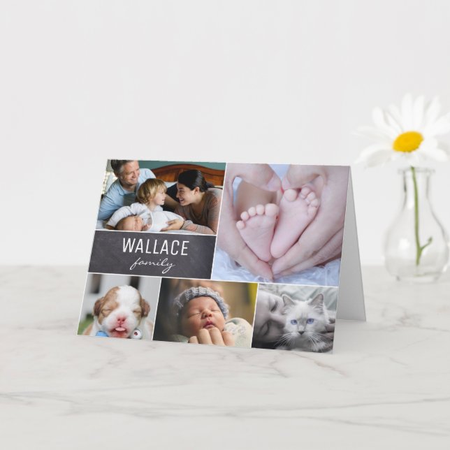 Multifoto familjefoto collage Missar dig Kort (Liten växt)