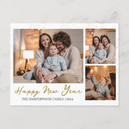 Multifoto för elegant Modern Gott nytt år 3 Helg Vykort