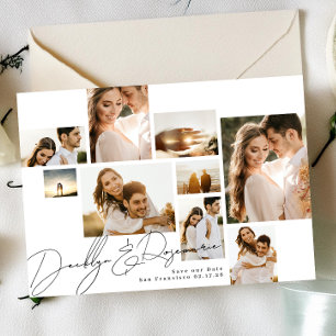 Multifoto för Modern Collage Anpassade Qr Code Qr Spara Datumet