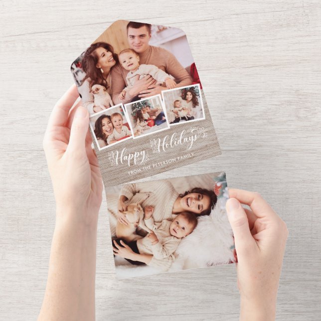 Multifoto för Rustik Linen & Glad helg-skript (Tearaway)