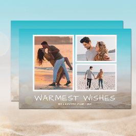 Multifoto för tropisk persikofärgad jul julkort