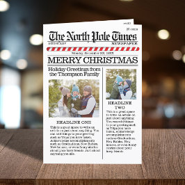 Multifoto God jul North Pole Newspaper Helgkort