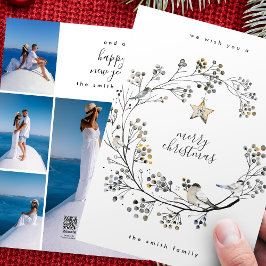 Multifoto-kollage för organiskt andekrans i år för julkort