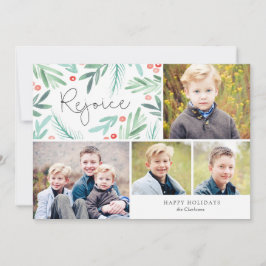 Multifoto-kort för Winter Grönts Helgdag Julkort