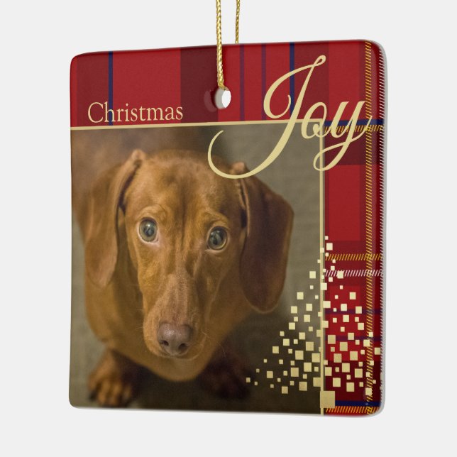 Multifoto med helgdag pekdon julgransprydnad keramik (Vänster)