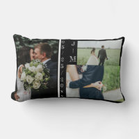 Multifoto Monogram Bröllop Familj Present Kudde