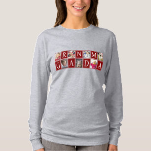 Multifoto Mönster med Grandma Text Photo T Shirt