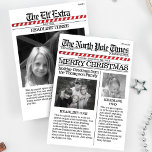 Multifoto North Pole Nyaste julklapp - merry Julkort<br><div class="desc">Extra Extra läste allt om det. North Pole Times ger er de senaste och underbarare nyhetsartiklarna från Nordpolen, Hälsning till alla med detta lovvärda och roligt sätt att skicka God jul och Glad helg hälsning till er och er. Med den här designen kan du lägga till så mycket till hälsningskortet....</div>