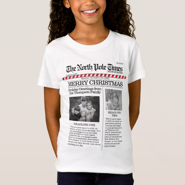 Multifoto North Pole Nyaste julklapp - merry T Shirt (Framsida)
