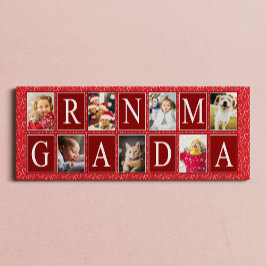 Multifoto Red Heart Mönster Grandma Photo Canvastryck