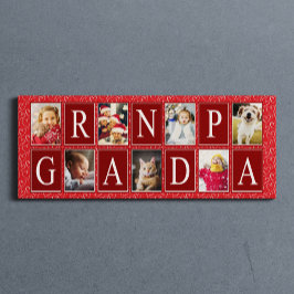 Multifoto Red Heart Mönster Grandpa Photo Canvastryck